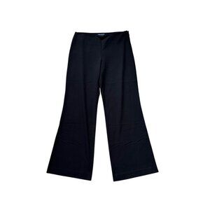 Boston Proper Womens Black Wide-Leg Pants Size 10 Polyester/Spandex Blend